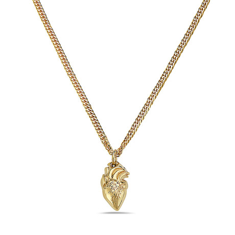 Heart Shape Pendant Necklace // Yellow
