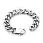 Cuban Link Stainless Steel Bracelet // 15mm // Silver