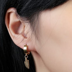 Single Leaf Earring (Black)