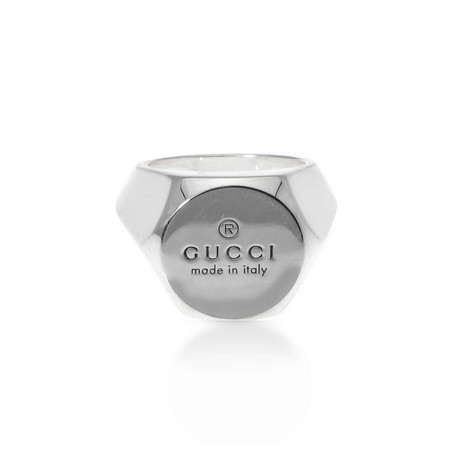 Gucci Bullone Sterling Silver Signet Ring // Ring Size: 5.5