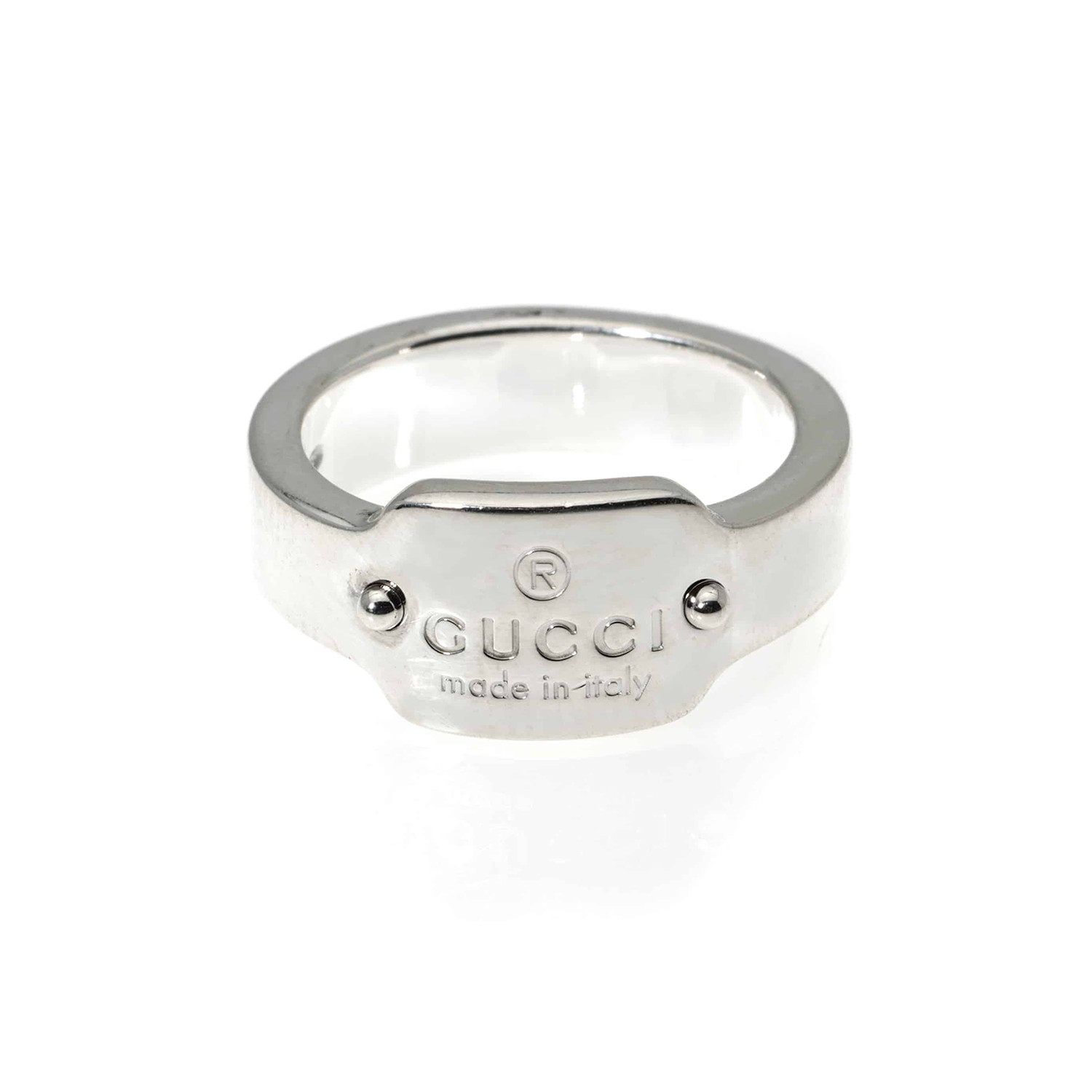 Gucci Trademark Sterling Silver Band 