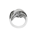Roberto Coin 18k White Gold Diamond + Black Diamond Ring II // Ring Size: 6.25