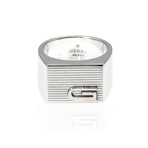 Gucci Mille Righe Sterling Silver Band Ring // Ring Size: 5.75