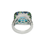 Roberto Coin 18k White Gold Sapphire + Topaz Ring // Ring Size: 6.25