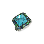 Roberto Coin 18k White Gold Sapphire + Topaz Ring // Ring Size: 6.25