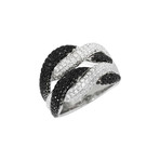 Roberto Coin 18k White Gold Diamond + Black Diamond Ring II // Ring Size: 6.25