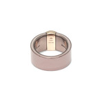 Bulgari Bulgari Bronze + 18k Rose Gold Diamond Signet Ring (Ring Size: 5.5)