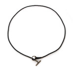 Gucci Sterling Silver + Leather Lariat Necklace