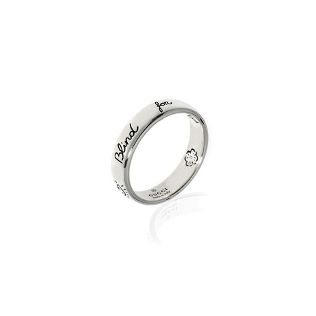 Gucci Blind For Love Sterling Silver Band Ring // Ring Size: 9