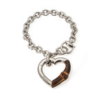 Gucci Bamboo Sterling Silver + Bamboo Heart Bracelet