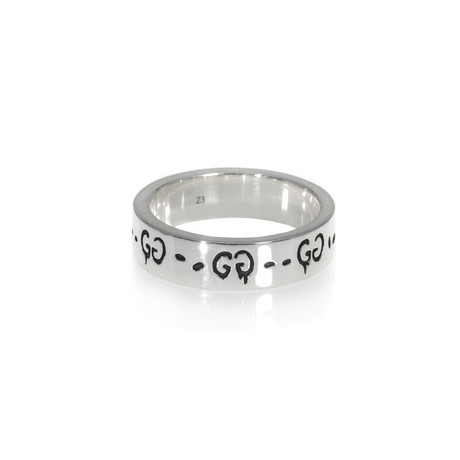 Gucci Ghost Sterling Silver Band Ring // Ring Size: 10.25