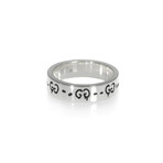 Gucci Ghost Sterling Silver Band Ring // Ring Size: 10.25