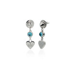 Gucci Trademark Sterling Silver Blue Topaz Heart Earrings