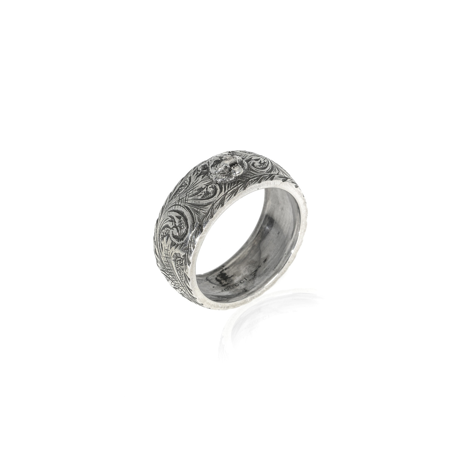 Gucci Gatto Sterling Silver Band Ring // Ring Size: 11 - Luxury Jewelry ...