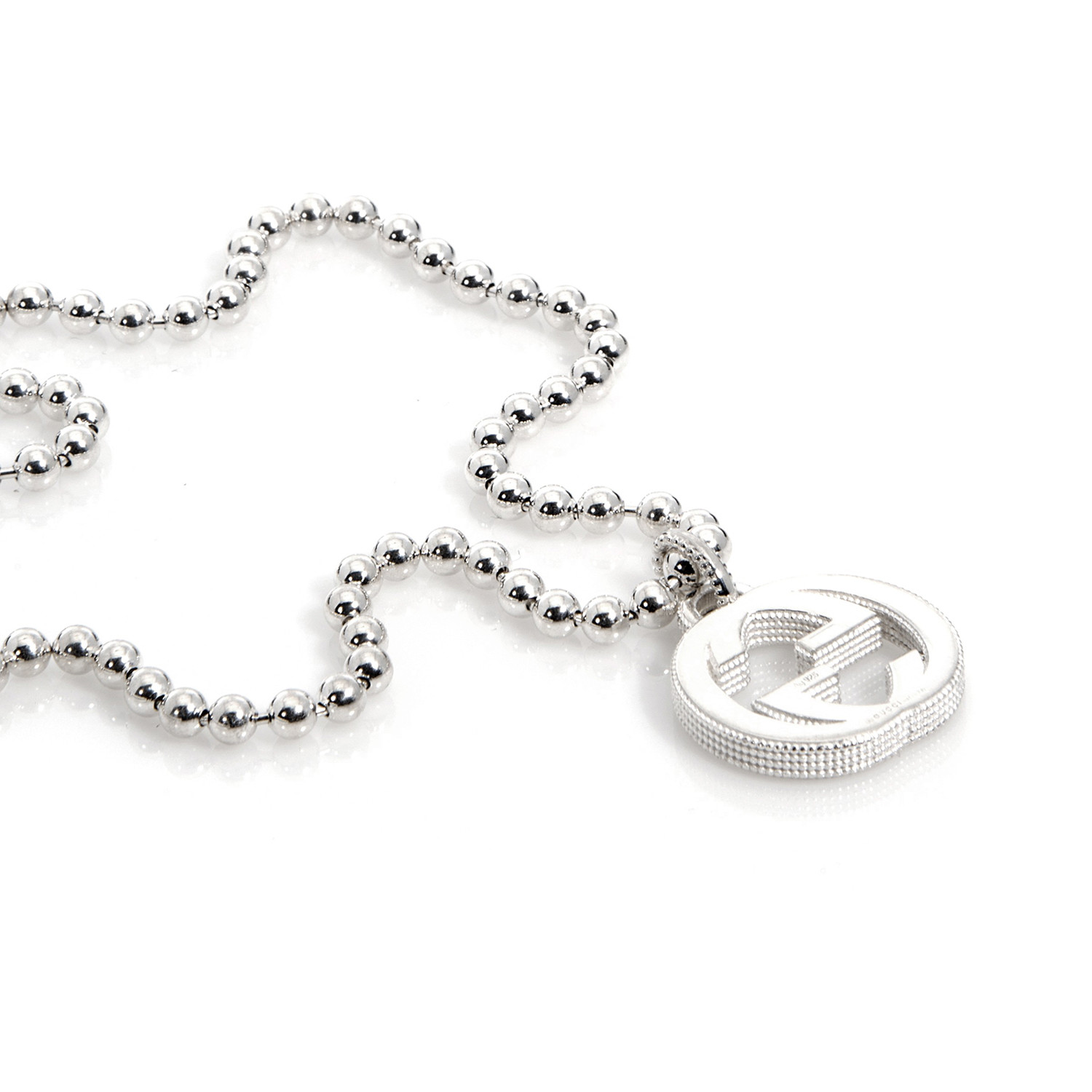 Gucci Interlocking G Sterling Silver Pendant Necklace - Luxury Jewelry