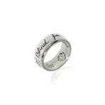 Gucci Blind For Love Sterling Silver Band Ring // Ring Size: 8.75