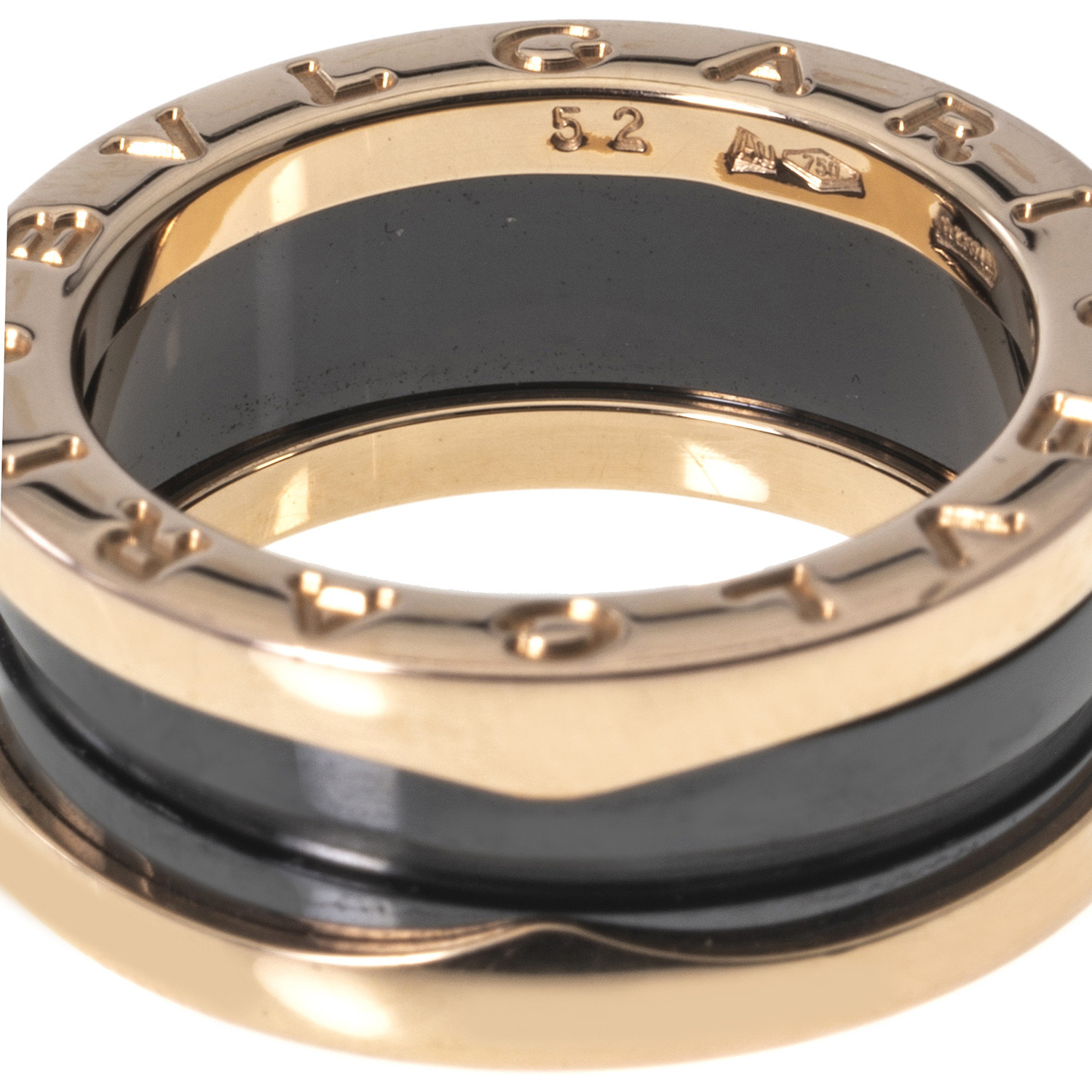 Bulgari B Zero 18k Rose Gold + Ceramic Ring // Ring Size 6 Bulgari