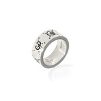 Gucci Ghost Sterling Silver Band Ring // Ring Size: 6.5