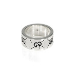 Gucci Ghost Sterling Silver Band Ring // Ring Size: 6.5