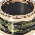 Bulgari 18k Rose Gold + Green Marble B.Zero 1 Ring // Ring Size: 5.25