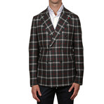 Plaid Double Breasted Blazer // Grey (Euro: 50)