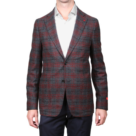 Check Wool Blazer // Red (Euro: 46)