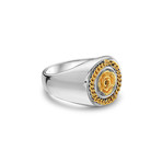 Flower Garden Leaves Curb Chain Crown Signet Ring // Yellow (8)