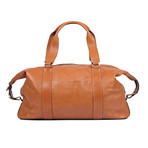 Leather Duffle Travel Bag // Brown