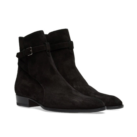 Saint Laurent // Wyatt Jodhpur Suede Leather Bootie // Black (US: 6)