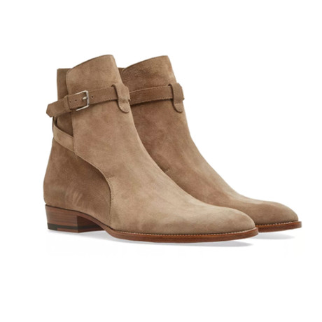 Saint Laurent // Wyatt Jodhpur Suede Leather Bootie // Natural (US: 6)