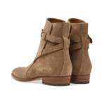 Saint Laurent // Wyatt Jodhpur Suede Leather Bootie // Natural (US: 9.5)