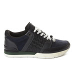 Bottega Veneta // Leather Trainers // Black + Navy + Green (US: 6)