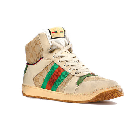 Gucci // GG Screener Leather high-top Sneaker // Beige (US: 6)