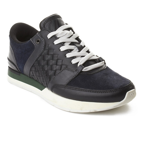 Bottega Veneta // Leather Trainers // Black + Navy + Green (US: 6)