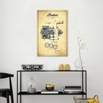 Indian Clutch Vintage Patent Blueprint // Aged Pixel (18"W x 26"H x 0.75"D)