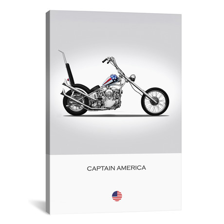 Harley-Davidson Captain America Easy Rider Tribute Motorcycle // Mark Rogan (18"W x 26"H x 0.75"D)