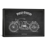 Harley-Davidson Charcoal Patent Blueprint // Aged Pixel (18"W x 26"H x .75"D)