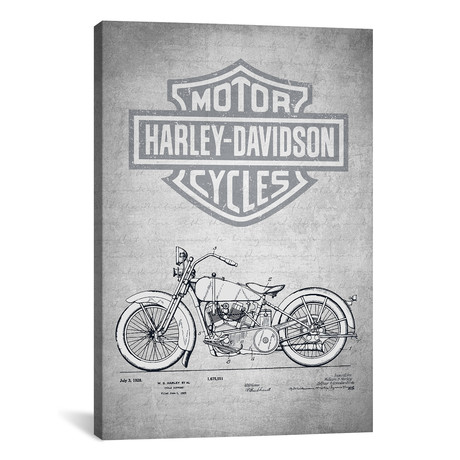 Harley-Davidson Motorcycles II // Aged Pixel (18"W x 26"H x 0.75"D)
