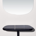 Consola Table // Black Stained Ash + Sahara Noir Marble Top