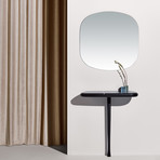 Consola Table // Black Stained Ash + Sahara Noir Marble Top