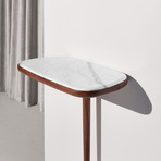 Consola Table // Walnut + Calacatta Marble Top