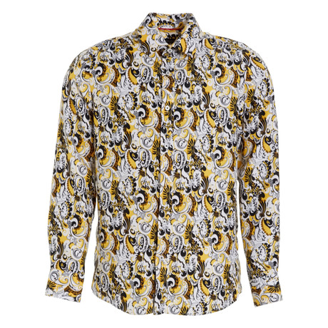 Raf True Modern-Fit Long Sleeve Dress Shirt // Yellow (S)
