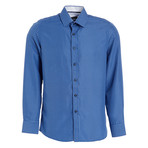 Frank True Modern-Fit Long Sleeve Dress Shirt // Blue (XL)