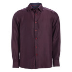 Peter True Modern-Fit Long Sleeve Dress Shirt // Burgundy (S)