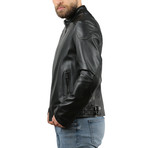 Natural Leather Jacket I // Black (XL)