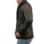 Jumbo Leather Jacket // Black (L)