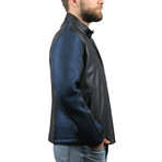 Melinda Leather Jacket // Navy Blue (S)