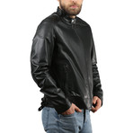 Natural Leather Jacket I // Black (3XL)