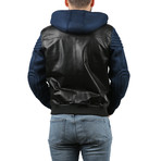 Antik Leather Jacket // Black + Blue (XL)