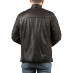 Jumbo Leather Jacket // Brown (XL)